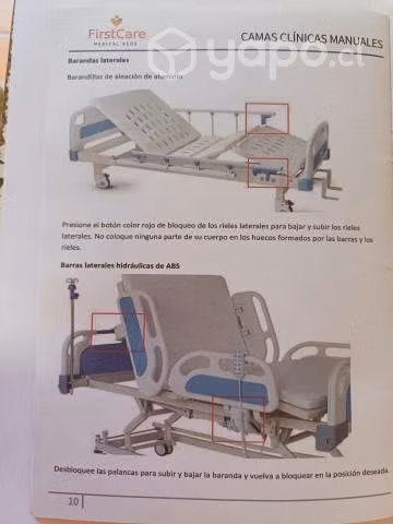 Cama Clínica Manual con 3 posiciones nueva