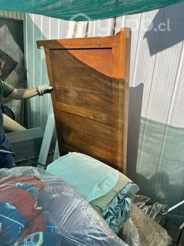 Respaldo de madera cama plaza y media