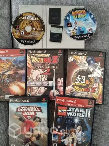 PS2 con 2 memorias y 7 juegos originales