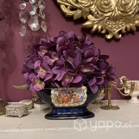 Antiguo jarrón de colección escena doncellas