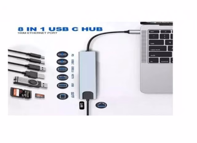 Adaptador Hub Usb Tipo C 8 En 1 Para Macbook Air P - Imagen 3