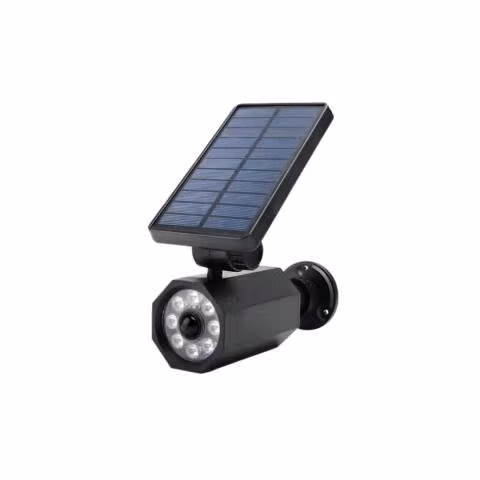 Foco Solar Led Con Sensor Color Negro