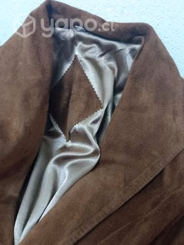 Blazer largo cuero natural