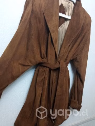 Blazer largo cuero natural