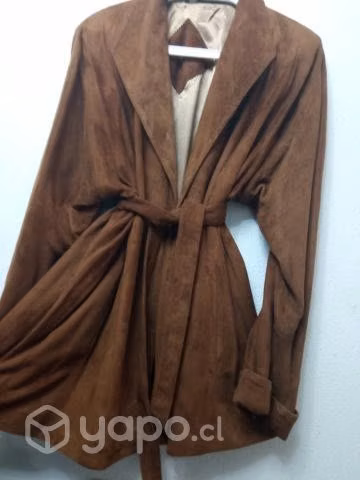 Blazer largo cuero natural