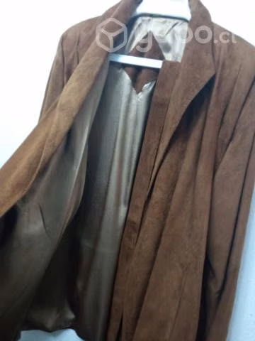 Blazer largo cuero natural