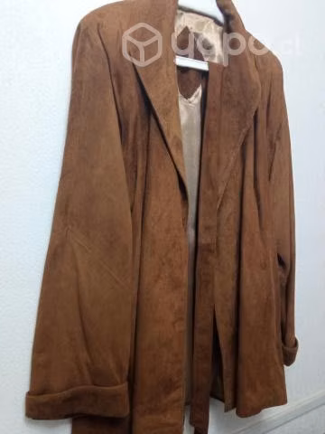 Blazer largo cuero natural