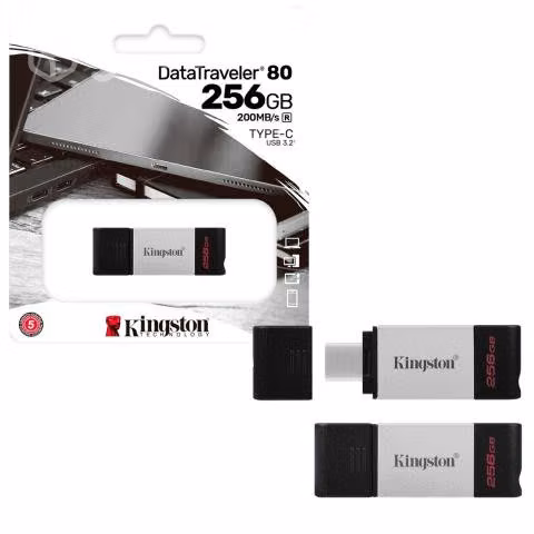 Pendrive USB-C 3.2 256GB Kingston DT80 200MB/s