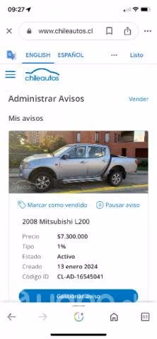 Se vende camioneta Mitsubishi L200 4x2
