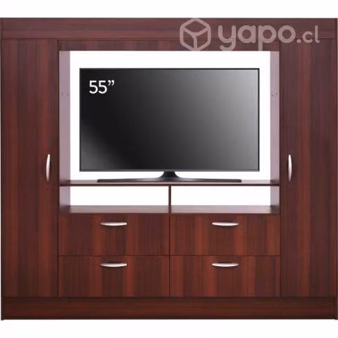 Clóset 2 Puertas 4 Cajones Baker TV 55" Chocolate