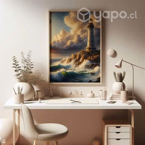 Pintura Oleo Faro Solitario Print