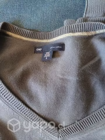 Sweater Gap Gris L cuello en v - Imagen 3