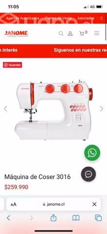 Máquina de coser janome 3016