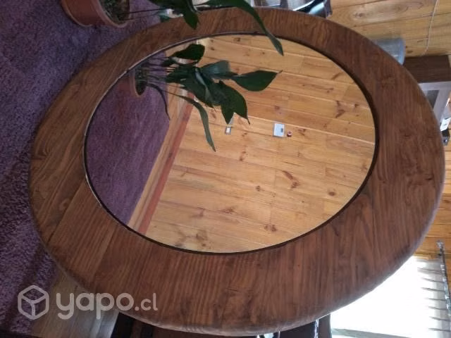 Espejo circular madera