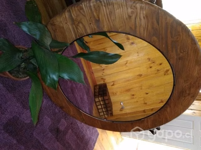 Espejo circular madera