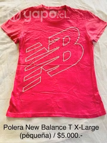 Polera rosada New Balance T-XL - Imagen 1