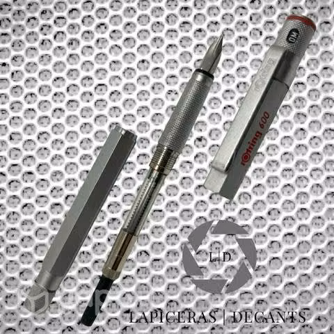 Lapicera pluma fuente Rotring 600 clásica plateada