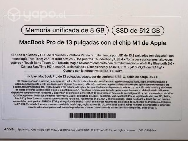 MacBooks Pro M1 512gb