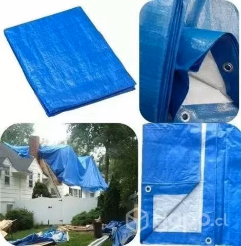 Lona Carpa Multiuso Impermeable Azul Con Ojetillo