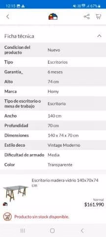 Escritorio de vidrio