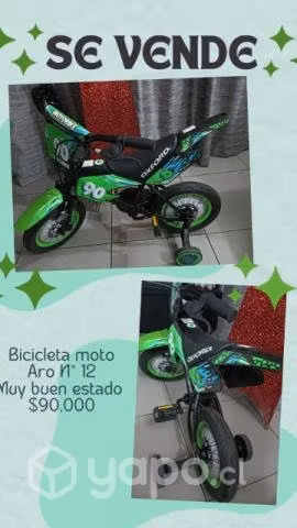 Bicicleta moto aro 12