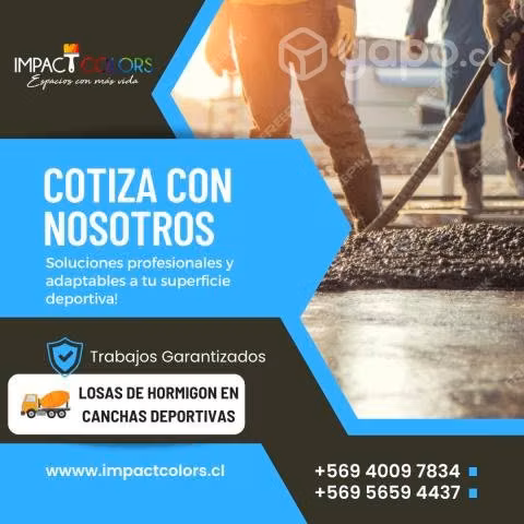 Construcción Losas de Hormigón en Cancha Deportiva