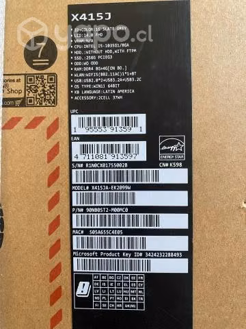 Notebok asus x415J - Imagen 3