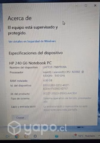 Notebook más escritorio