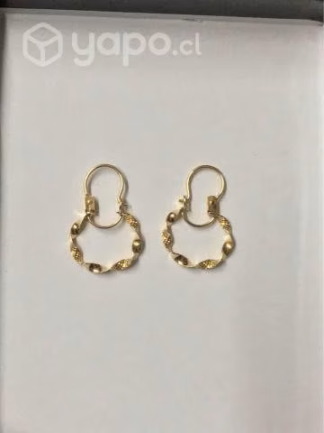 Aros argolla espiral de oro 18k