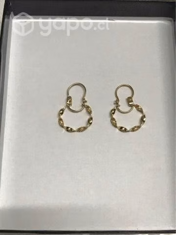 Aros argolla espiral de oro 18k - Imagen 2