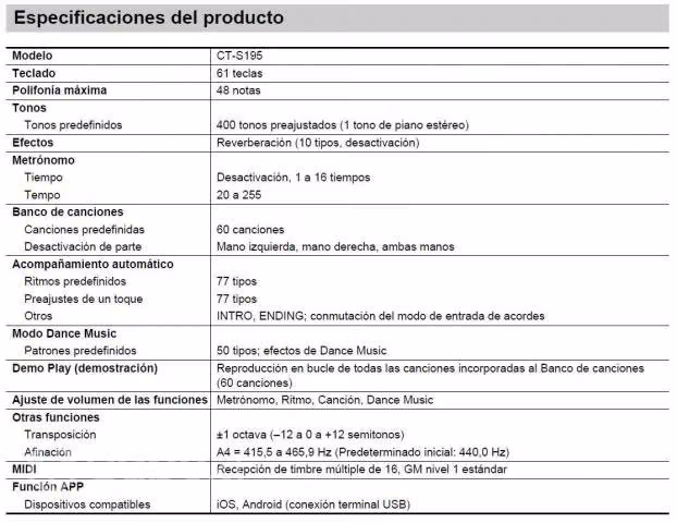 Teclado personal CT-S195 - Imagen 5