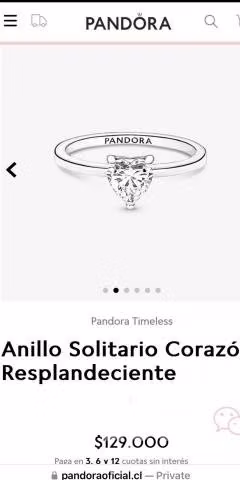 Anillo Solitario Pandora