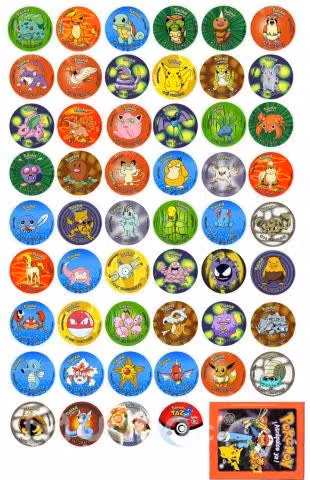 30 tazos Pokémon mas1 sobre 7000