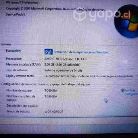 Notebook Toshiba