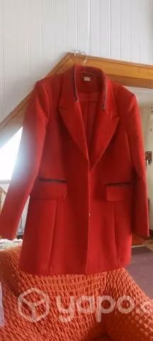 Chaqueta larga roja de vestir