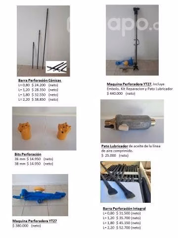 Perforadora YT27 Brocas Bit Perforacion