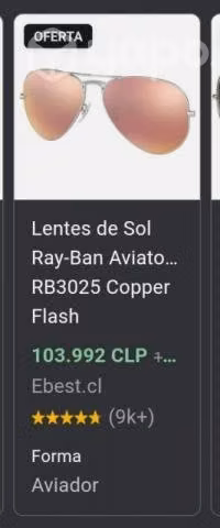 Lentes Ray-ban modelo aviador - Imagen 2