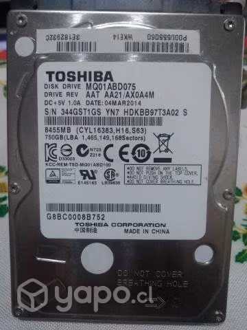 Discos Sata 2,5 usados con películas
