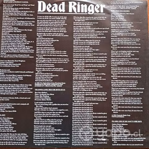DISCOS VINILOS MEAF LOAF DEAD RINGER ek tabo