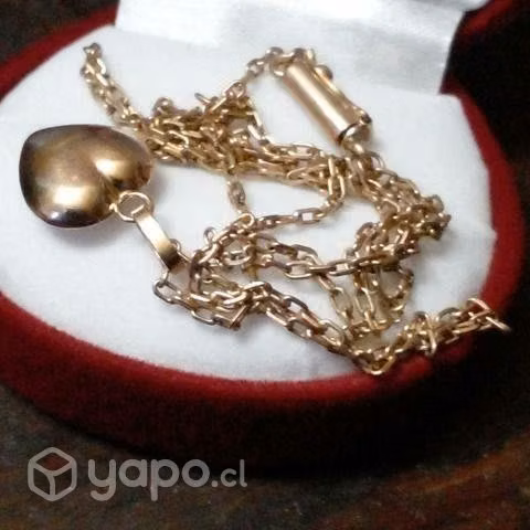 Cadena oro 18 k. Con corozon.