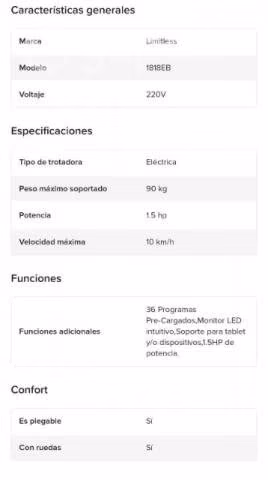 Trotadora limitless Flex run nueva