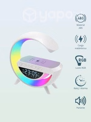 Lampara radio reloj inteligente con cargador Bluet - Imagen 3