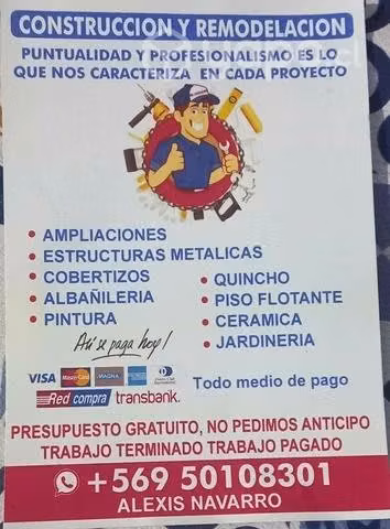 Trabajos en construcción en general garantizados
