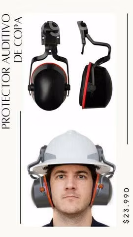 Protector auditivo tipo copa para casco teja