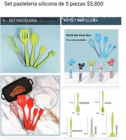 Set pasteleria 5 piezas silicona