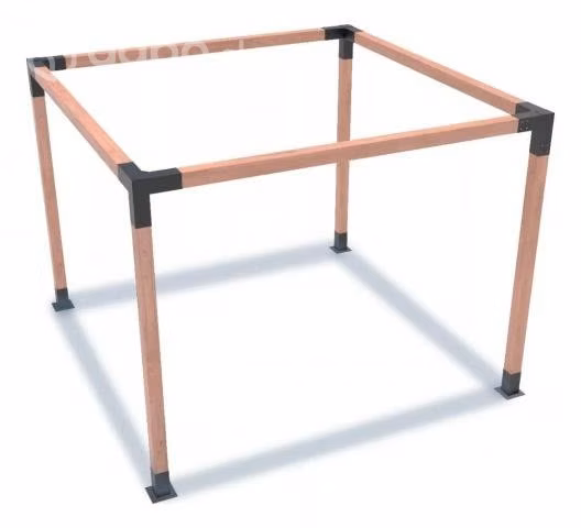 Kit Herraje Bases y Soportes 100x100x2mm Pérgola - Imagen 3