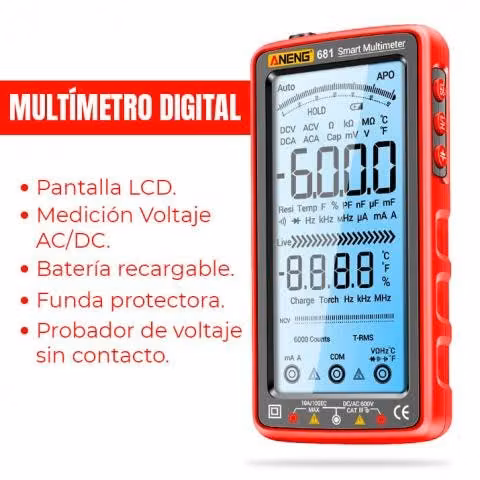 Multímetro Digital Inteligente Recargable Aneng 6