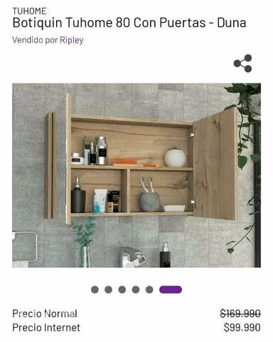 Botiquín espejo dos puertas 60 mil