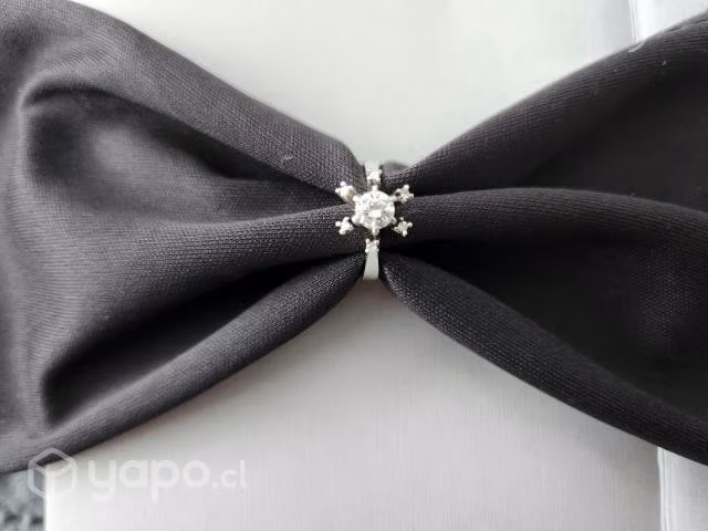 Anillo au blanco/oro blanco 7 diamantes - Imagen 3