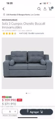Sillón Gris 3 cuerpos - Imagen 6